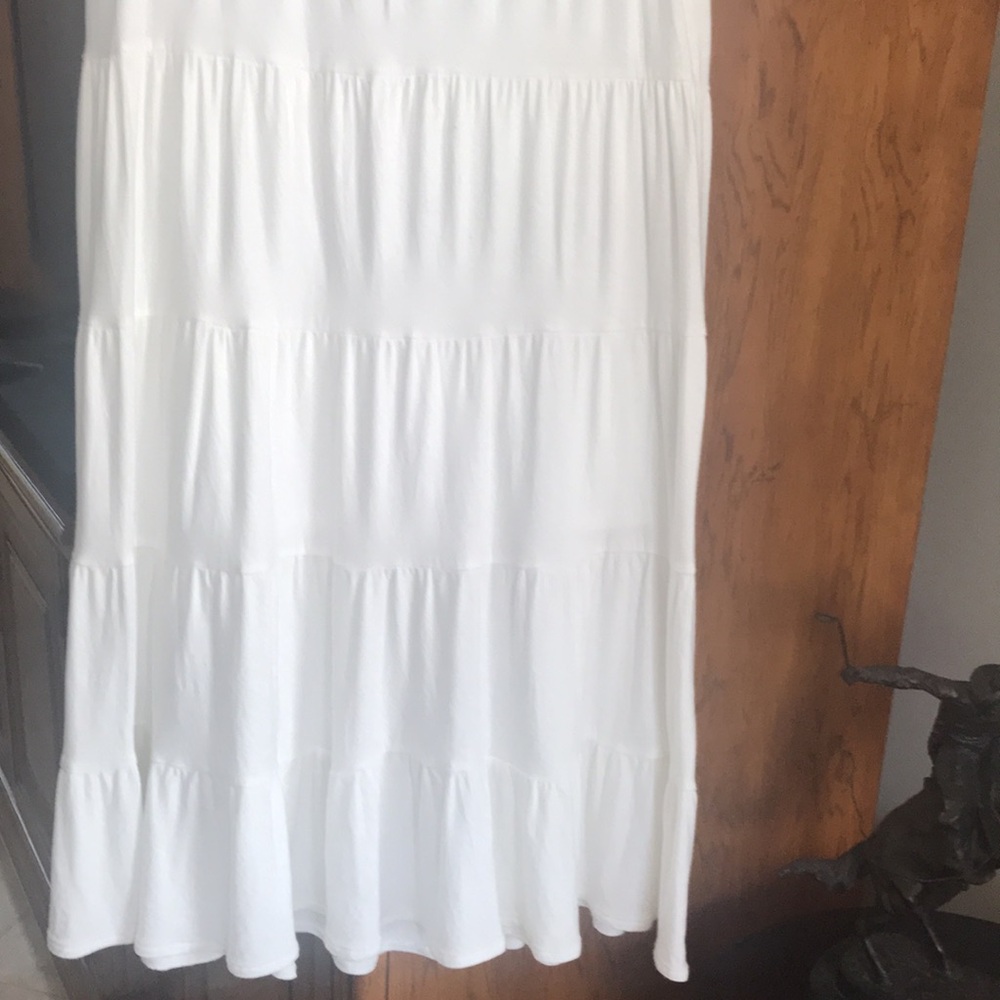 White Tiered Maxi Skirt - Lightweight Summer Skirt - Picture 6 of 8
